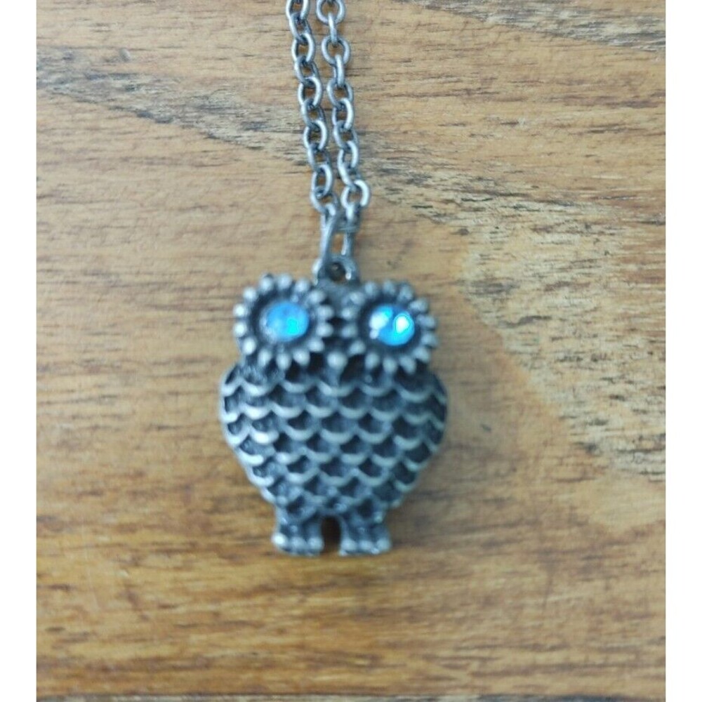 Country Cottage Boho Core BRIGHT BLUE EYED Owl Necklace Jewelry #5 - Picture 2 of 6